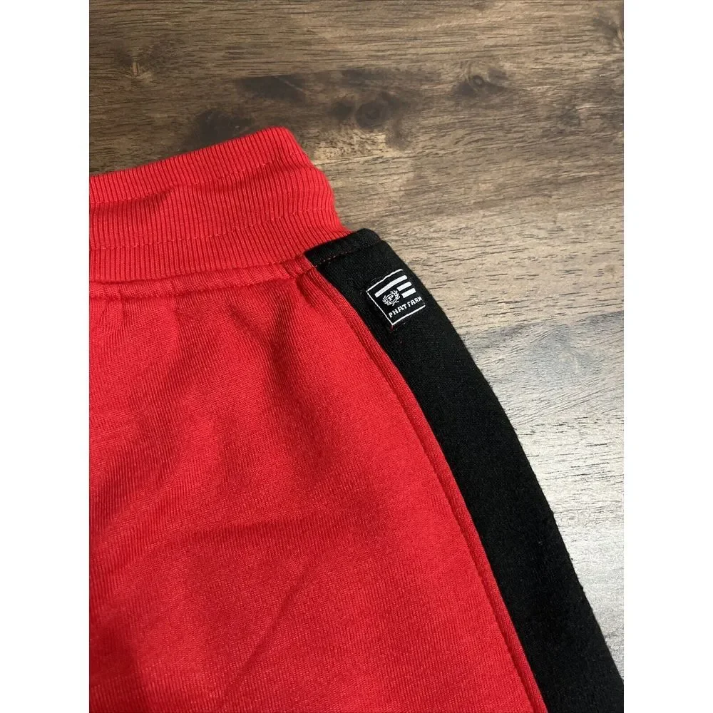 Vintage Y2K Phat Farm Baggy Long‎ Shorts Size Medium Red Pockets Sweat Shorts